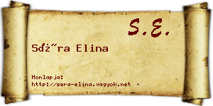 Séra Elina névjegykártya